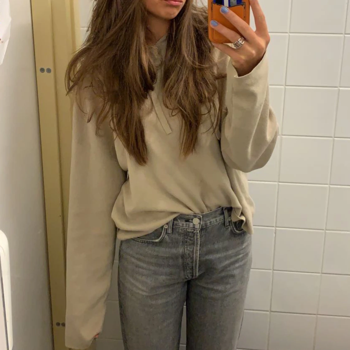 Beige Kashmir hoodie 