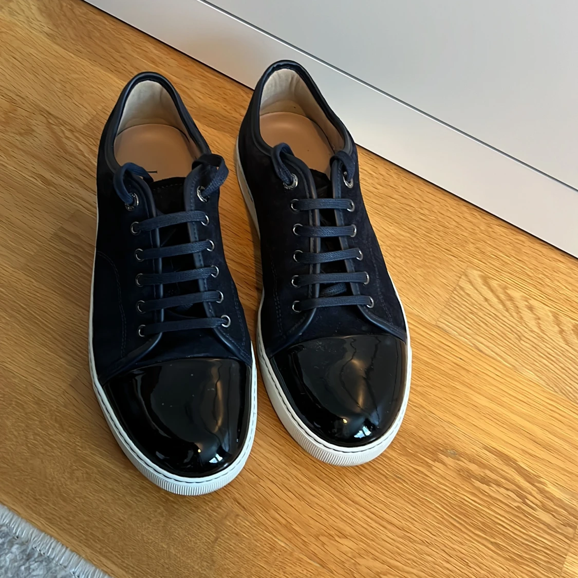 Lanvin patent cap toe sneaker