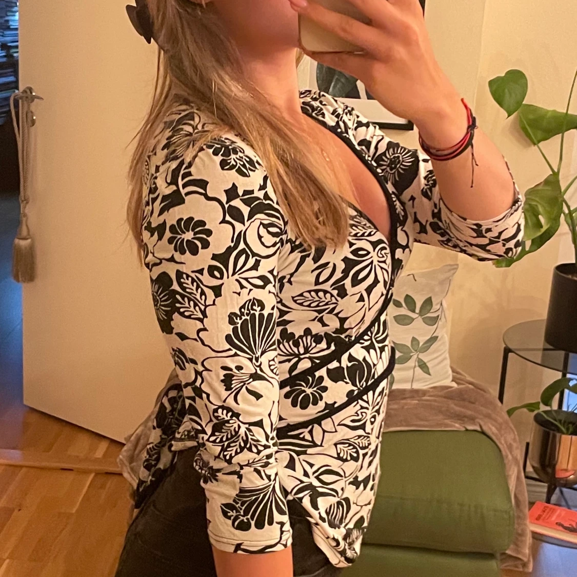 Långärmad tröja med mönster  - 90