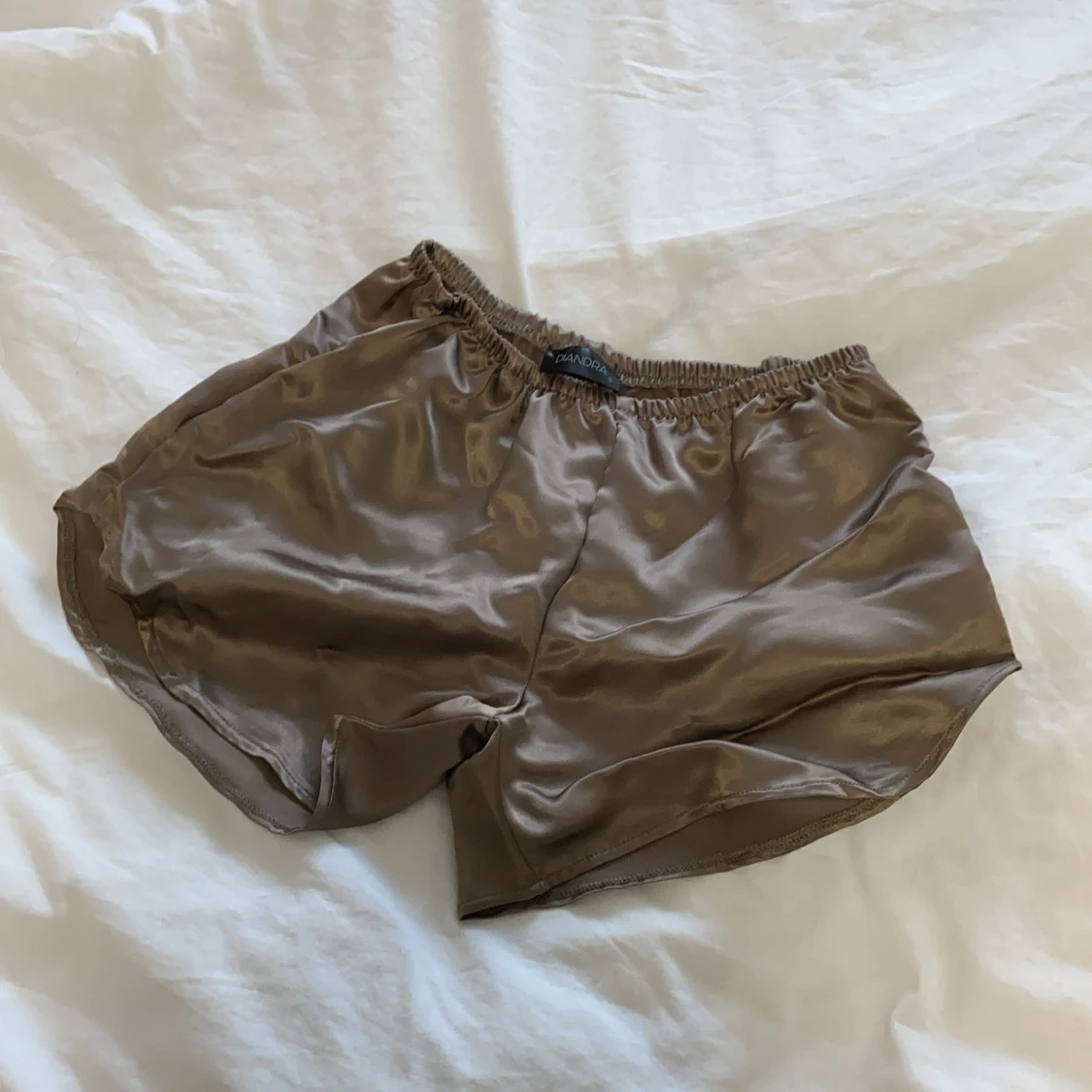 Beige Satin Shorts S - 90