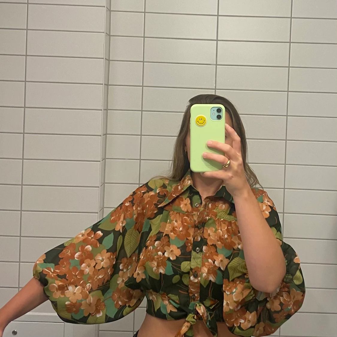 Vintage topp m. ballongärmar