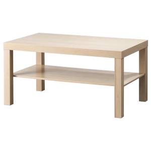 Helt nytt soffbord från IKEA (inplastat). Hämtas i Umeå!  Märke: LACK Mått: 90X55 Färg: ”Vitlaserad ekeffekt”, dvs. ljusbrunt/ beige 