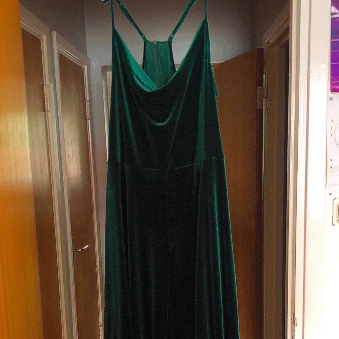 Mörk grön sammet klänning 2XL