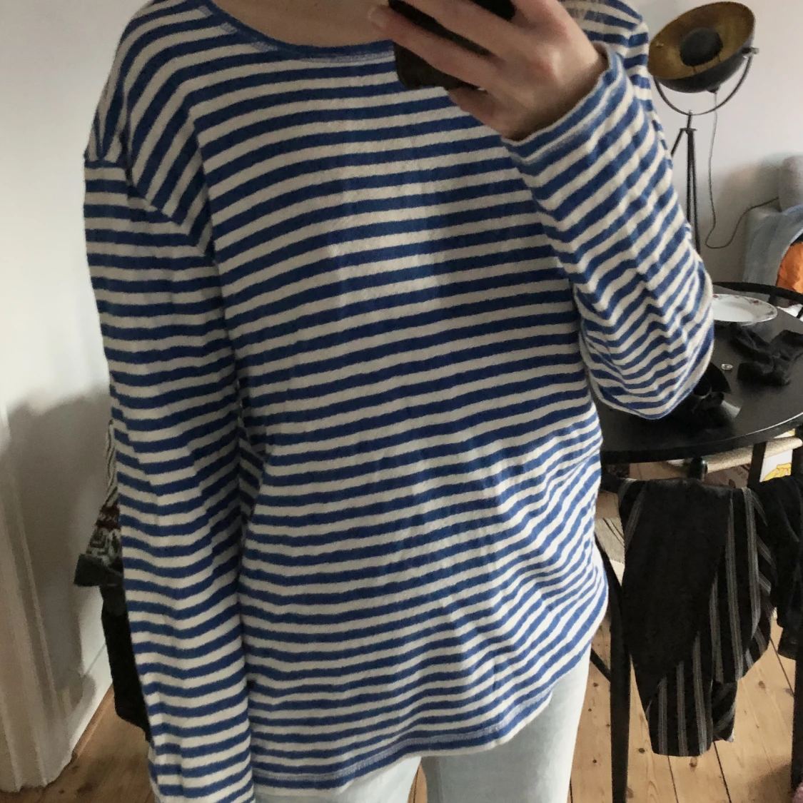 Blårandig tröja - 90