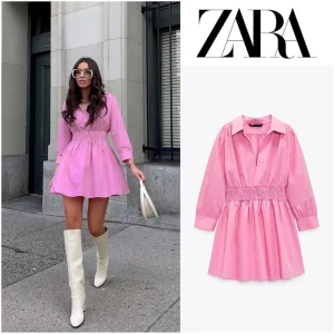 Rosa zara  - Säljer min rosa Zara klänning som aldrig är använd och lappen sitter kvar💓