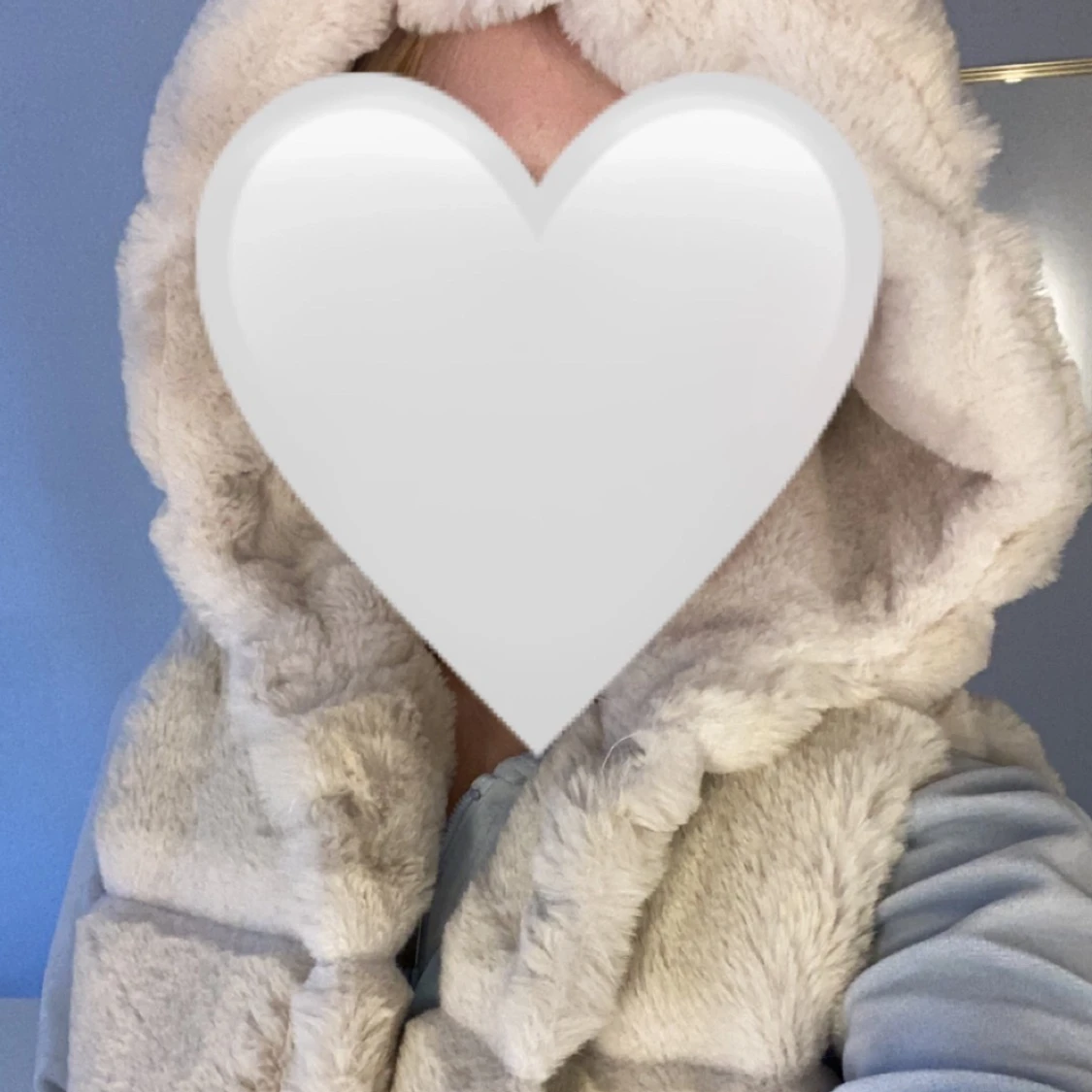 Faux fur waistcoat vit/beige - 91