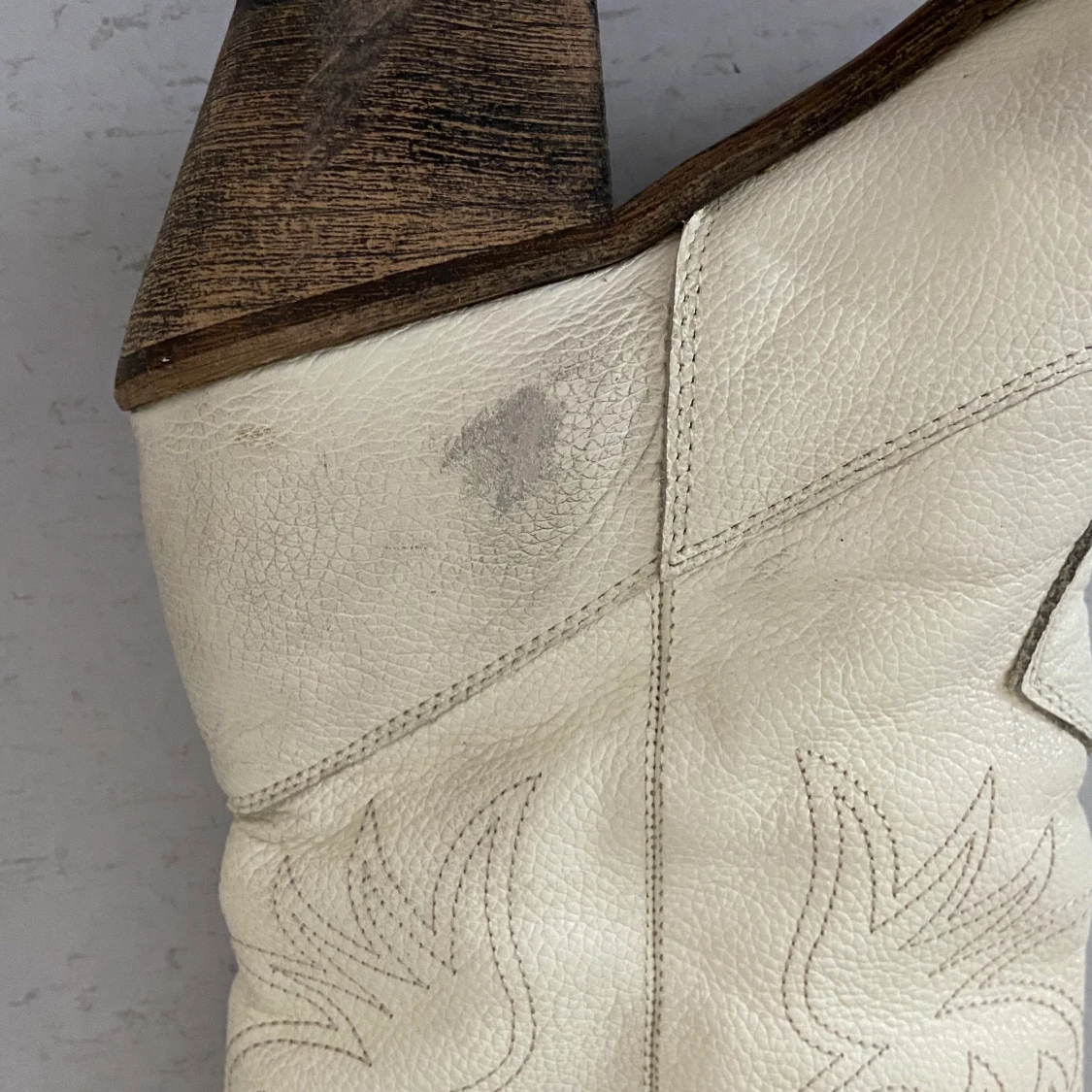 Vintage Cowboy Boots i vitt läder - 91