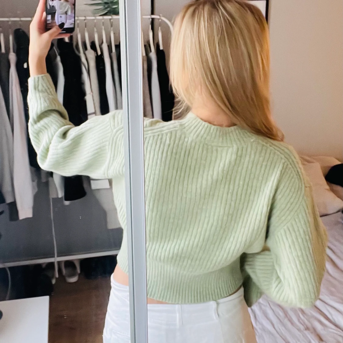 grön stickad tröja - 91