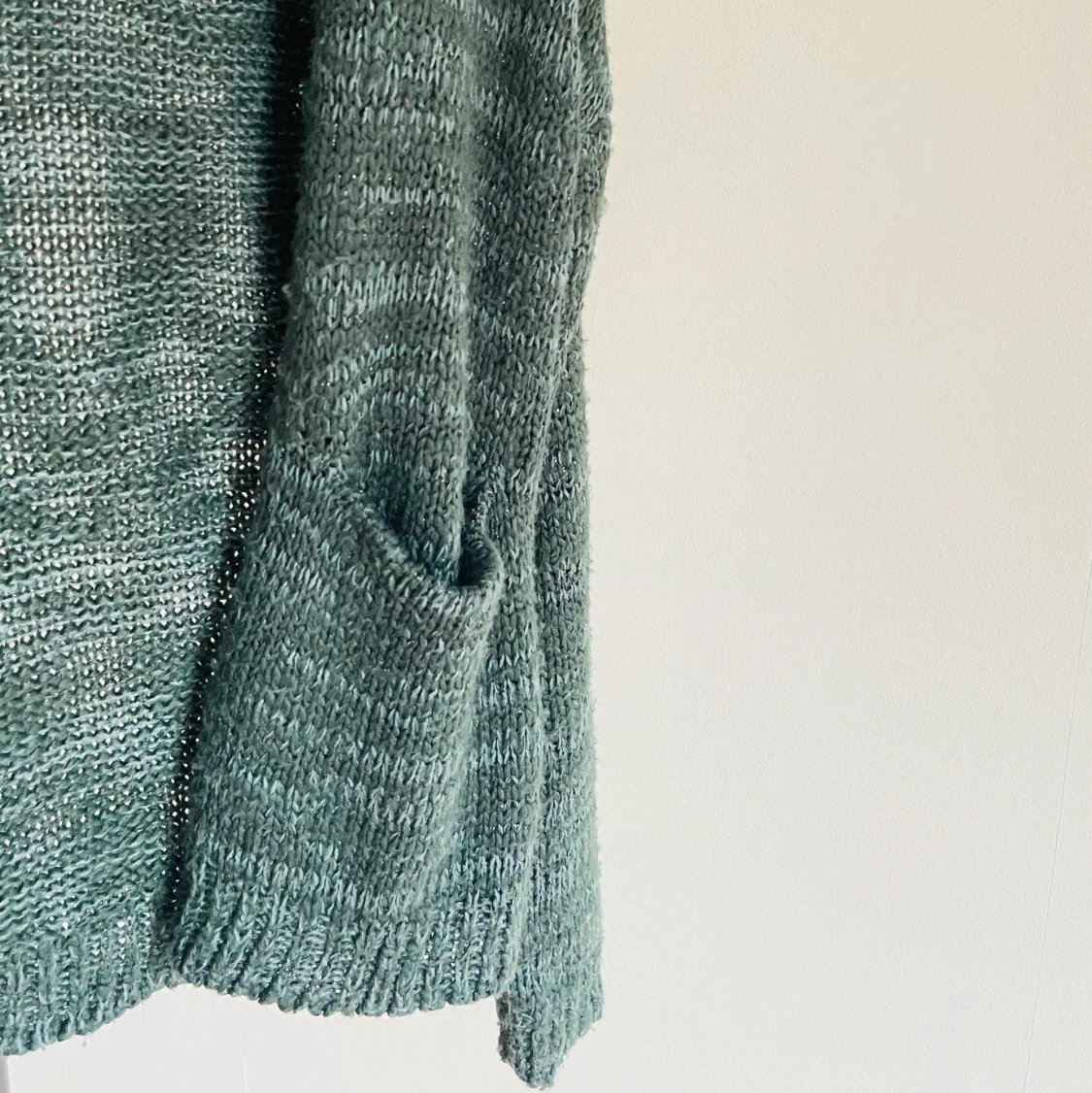grön stickad kofta - 90