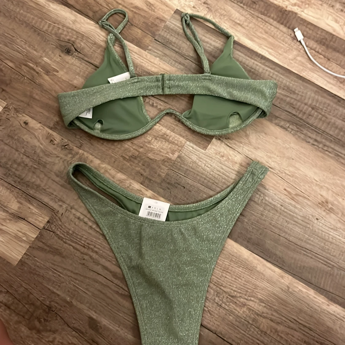 Grön glitter bikini - 90