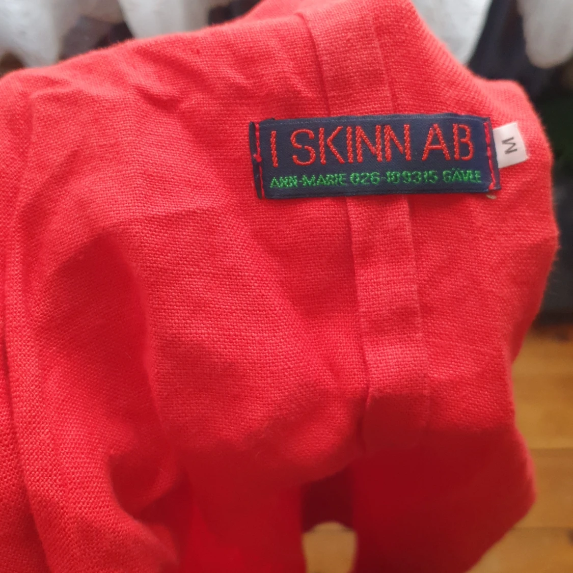 röd linnekavaj/skjorta vintage - 91