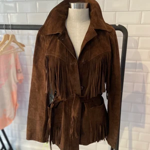 Mocka jacka - Fransjacka i brun mocka  Vintage