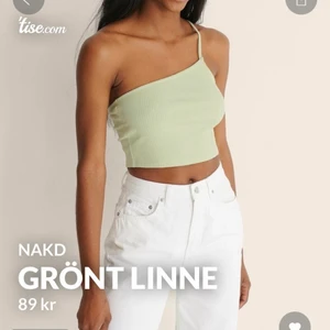 Grönt linne NAKD - Fint somrigt linne med en axel, Strl S💕