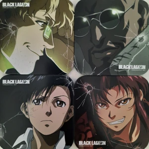 Black Lagoon Coasters - 4 st glasunderlägg med Black Lagoon motiv. Loot crate exclusive. Ammo-lådan medföljer ej! Alla för 30kr, kan hämtas i Stockholm :)