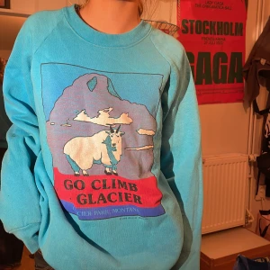 Sweatshirt - En blå skön oversized sweatshirt från secondhand, möts upp och fraktar!