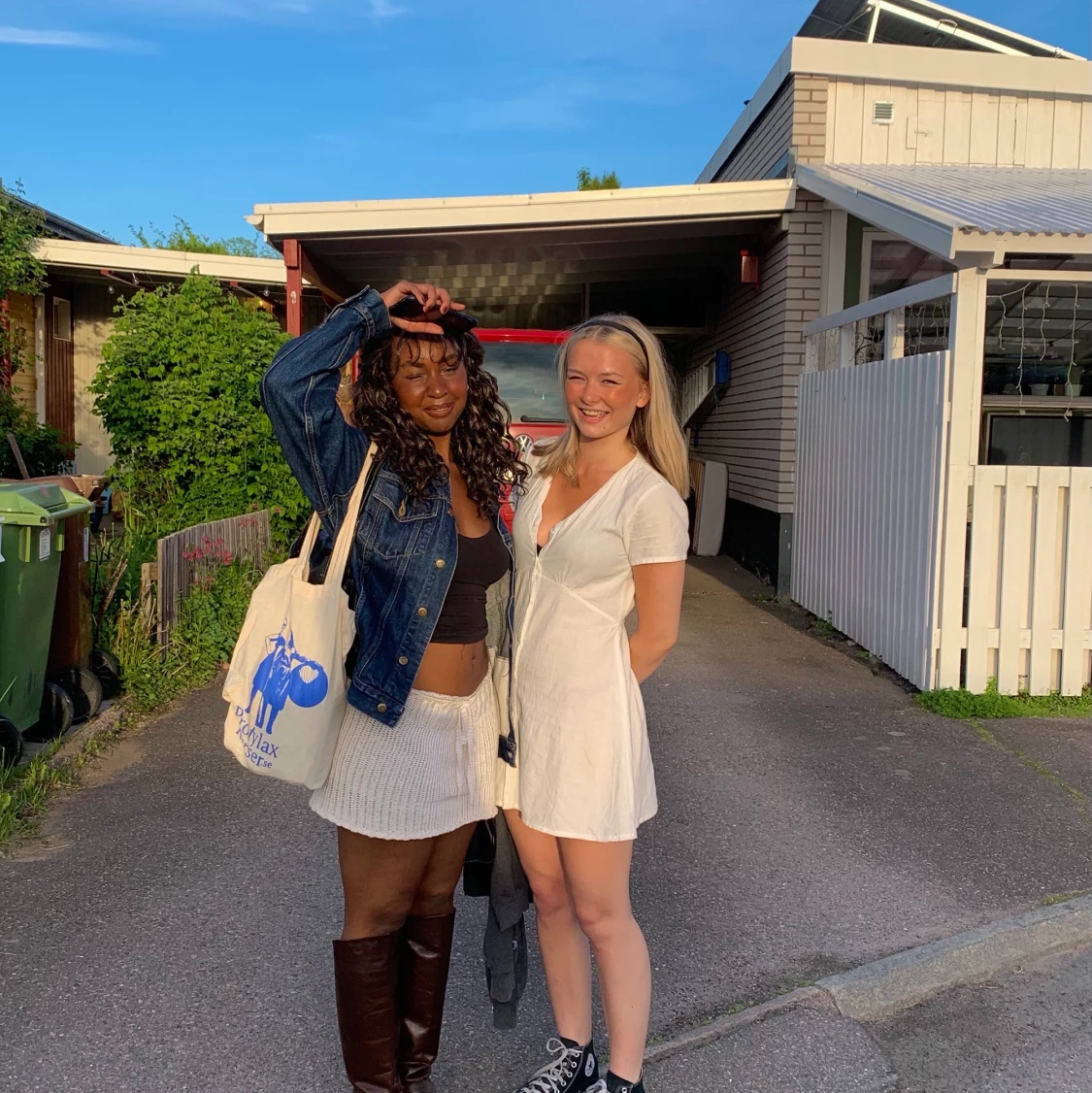 Vit söt klänning - 90