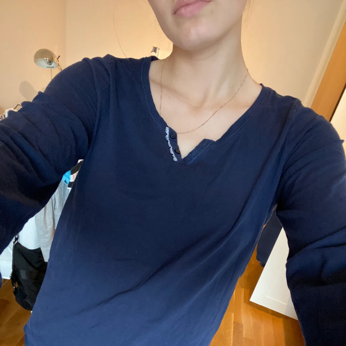 Marinblå farfarströja 