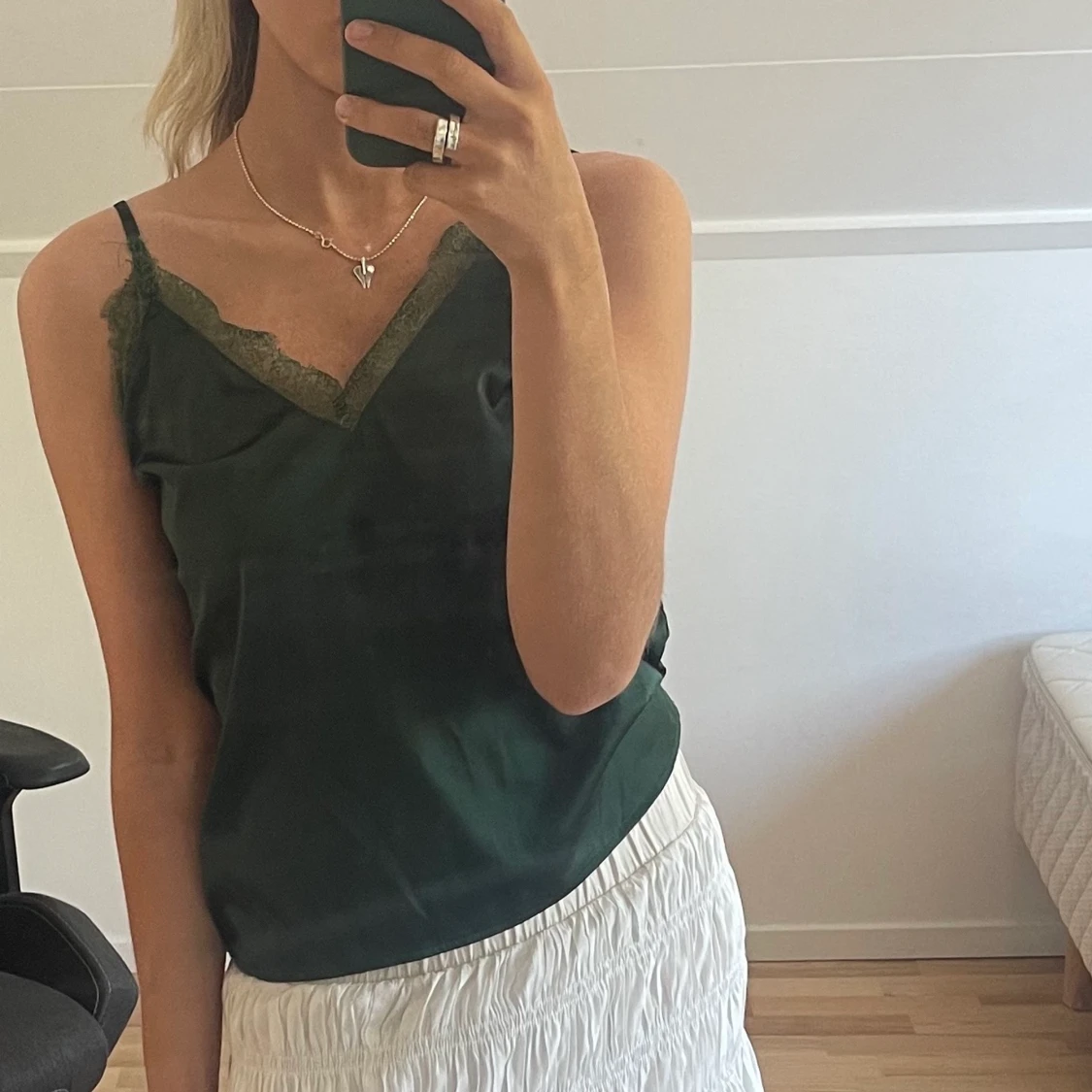 Grönt satin linne - 90