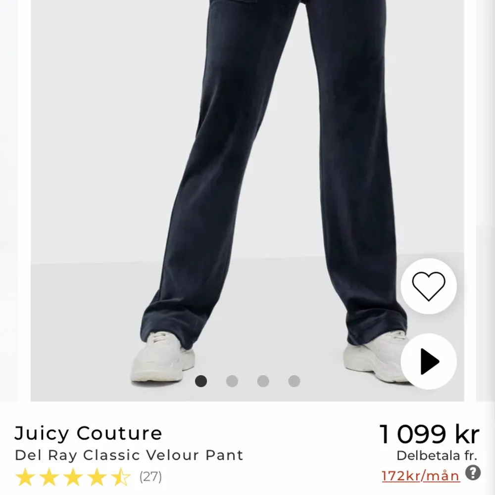 Säljer mina mörkblåa juicy byxor, knappt använda! Nypris 1100, mitt pris 600. Pris går även att diskutera . Jeans & Byxor.