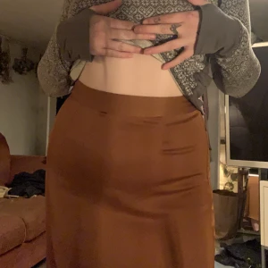 Kjol  - Hostig orange Kjol.  Mycket subtil färg och mysigt tyg(polyester)  Fr Cubus  St 38