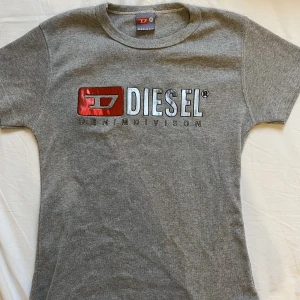 Diesel T-shirt  - Grå diesel T-shirt men röd detalj. Köpt på plick men aldrig använd av mig.  (Frakt tillkommer)