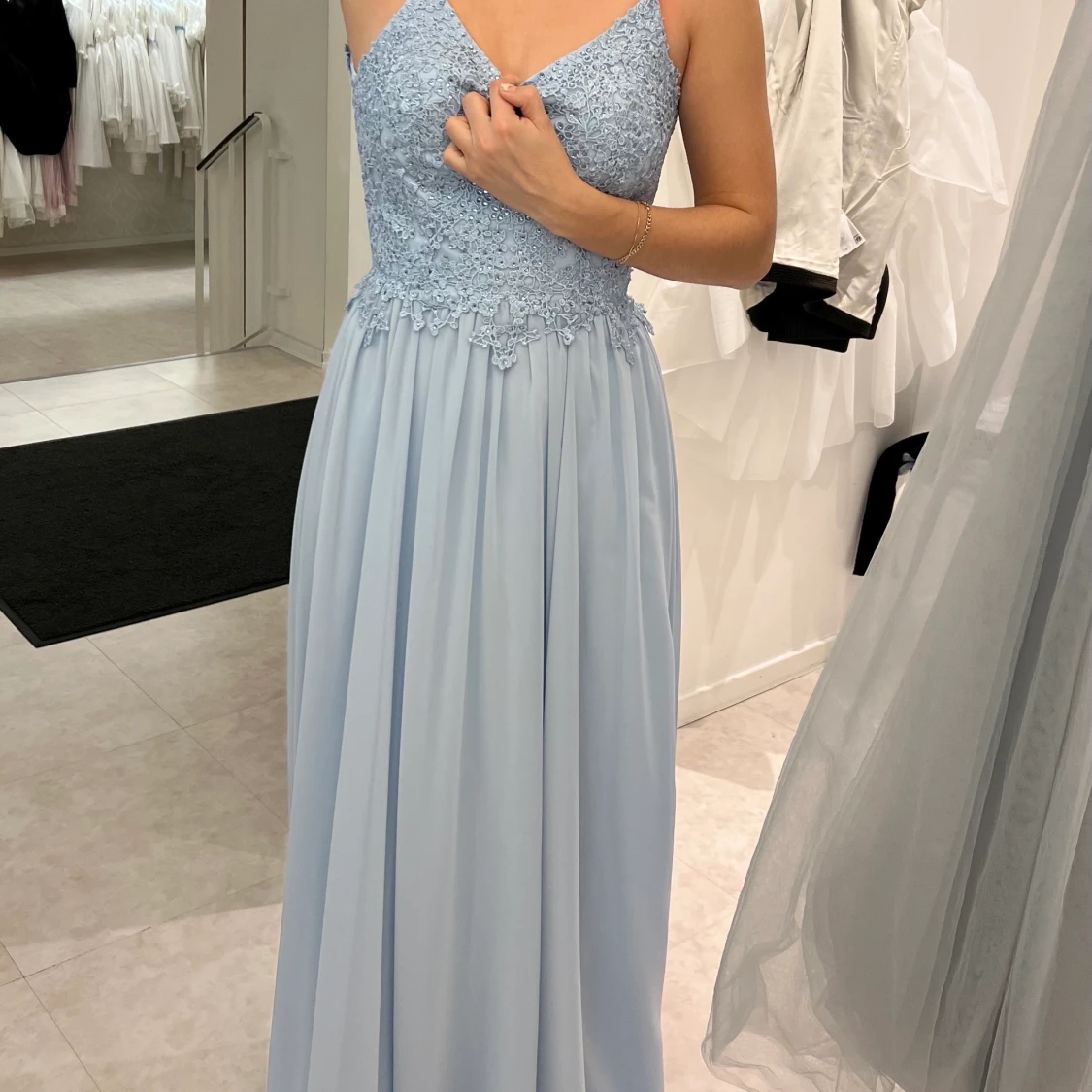 Ljusblå balklänning