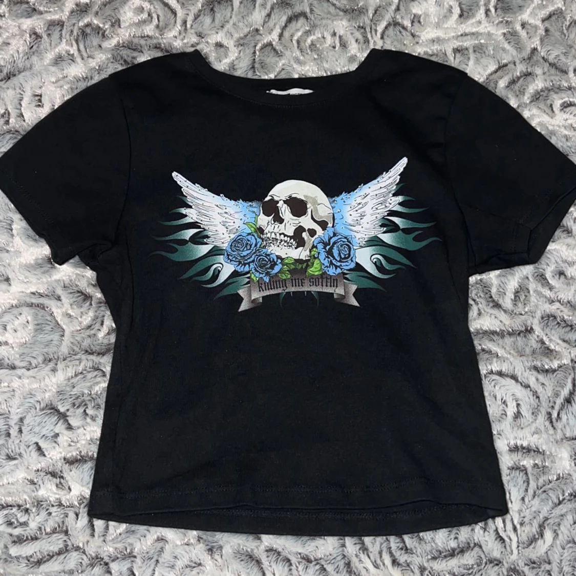 crop top med tryck - 90