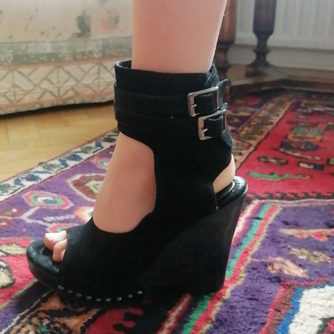 Rodebjer högklackade, mocka & träsula - 91