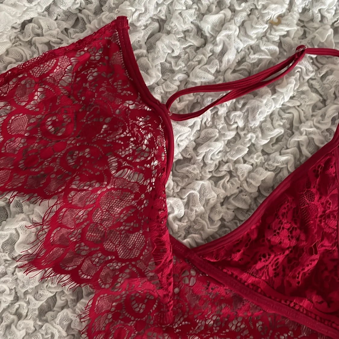 Röd spets topp - 91