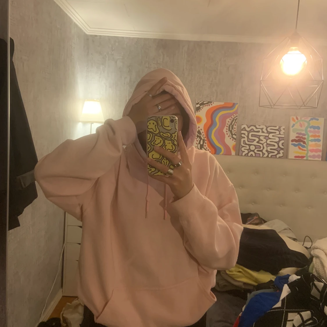 söt hoodie med gullig text!  - 90