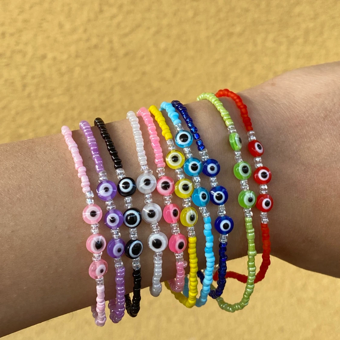 Grönt Evil eye armband ☘️ - 90