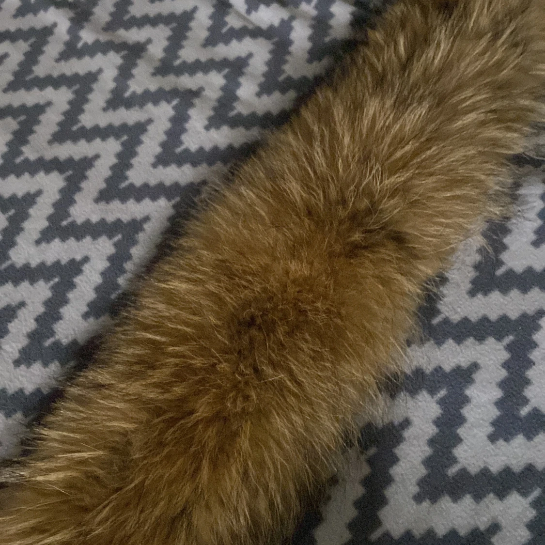 Äkta päls krage med knappar