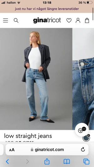 Gina low waist jeans - Säljer de här eftertraktade lågmidjade jeansen från Gina tricot! Jätte bra skicka, använd ca 3-5 gånger. Nypris: 500