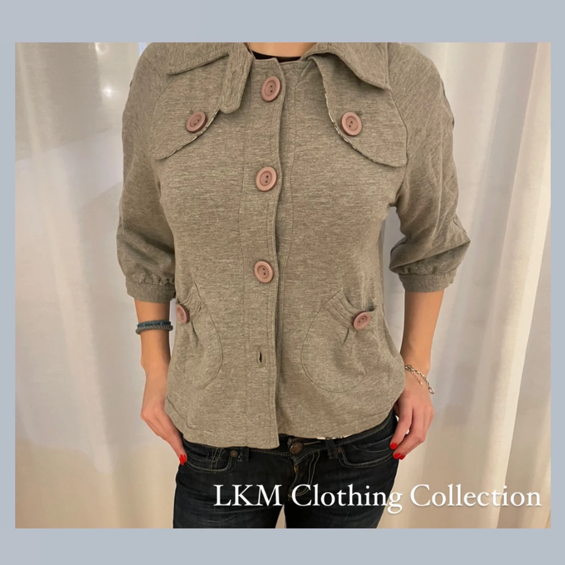 Trekvartsärmad kofta