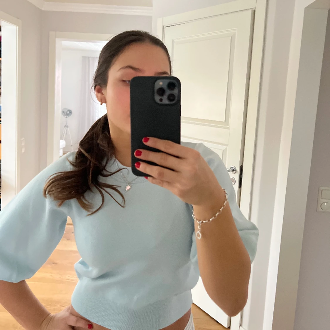 Stickad t-shirt  - 90