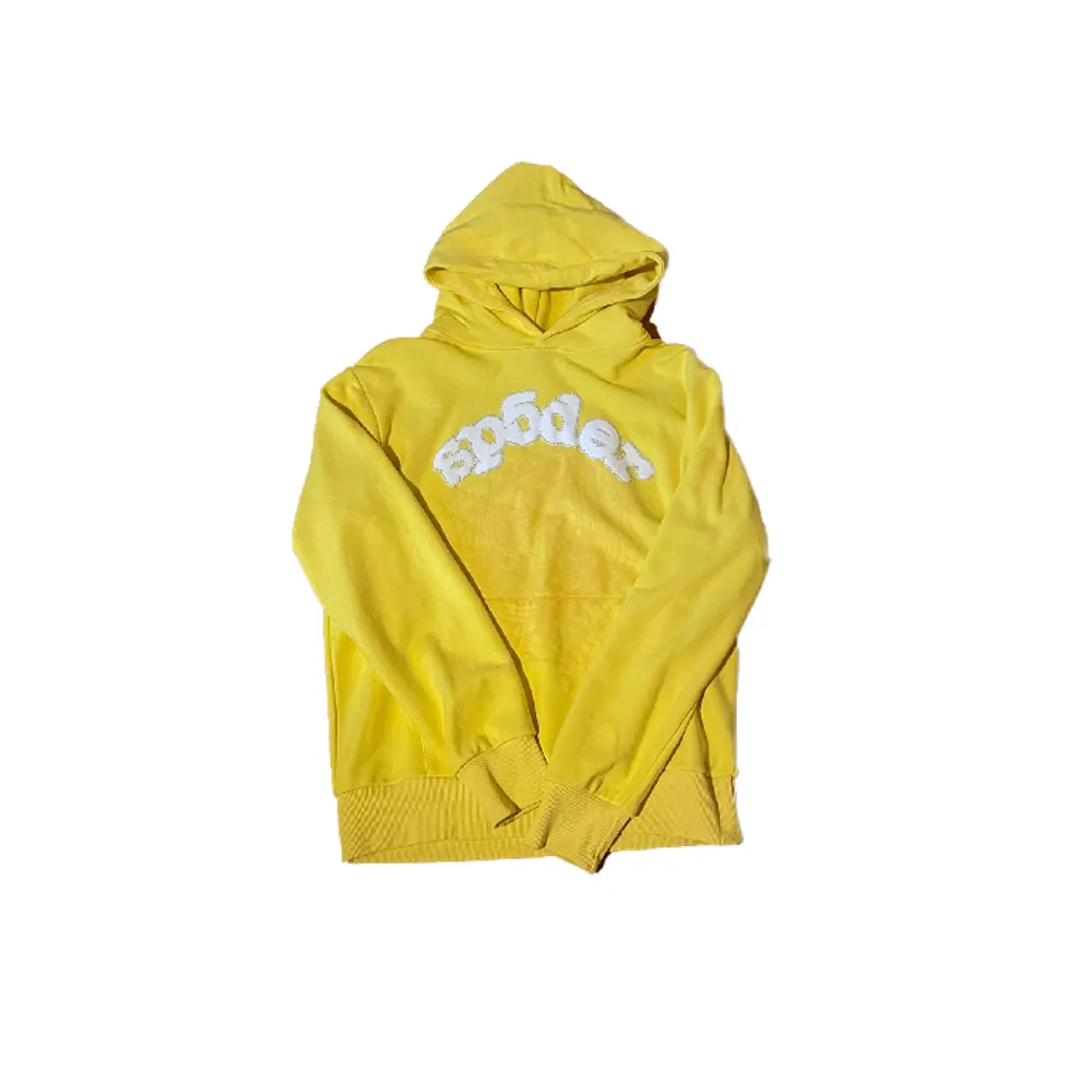 Sp5der hoodie i gul colorway Storlek Small Passar Small/Liten Medium. Hoodies.