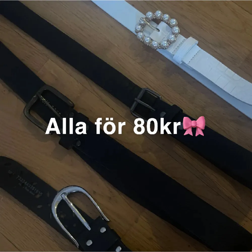 4 skärp som inte används längre!  Alla för 80kr. Övrigt.