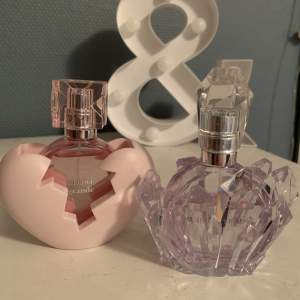 Säljer två Ariana Grande parfymer, rosa som är nästan helt oanvänd, och lila som är lite mer använd,  då dem båda ej kommer till användning🫶 320 kr för den rosa 250 kr för den lila Eller båda för 500💕