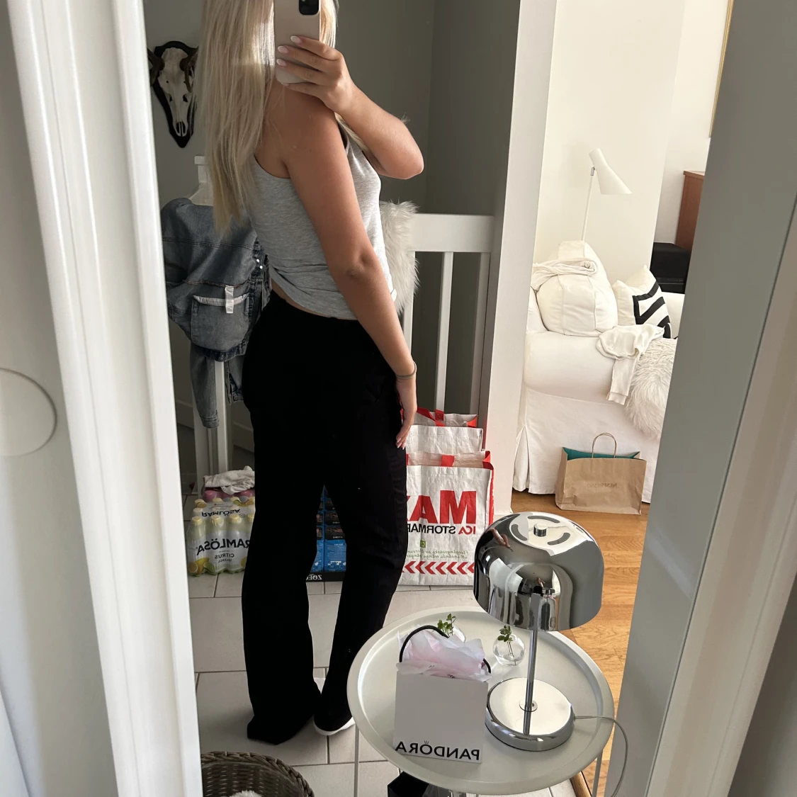 lågmidjade kostymbyxor - 90