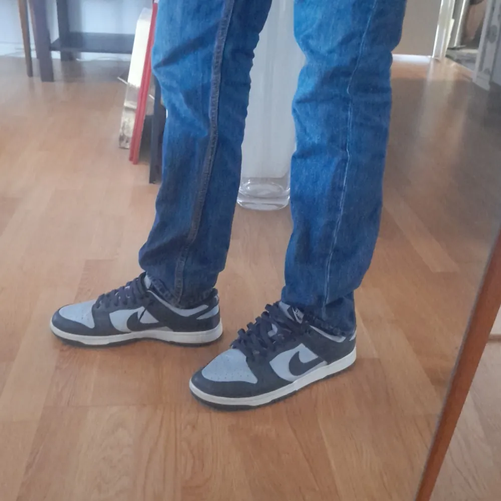 Nike Dunks Storlek 45, skick 7/10, lite creesade men inte att man märker. Använda ett tag men har inte använt på ett tag. (Pris kan diskuteras). Skor.