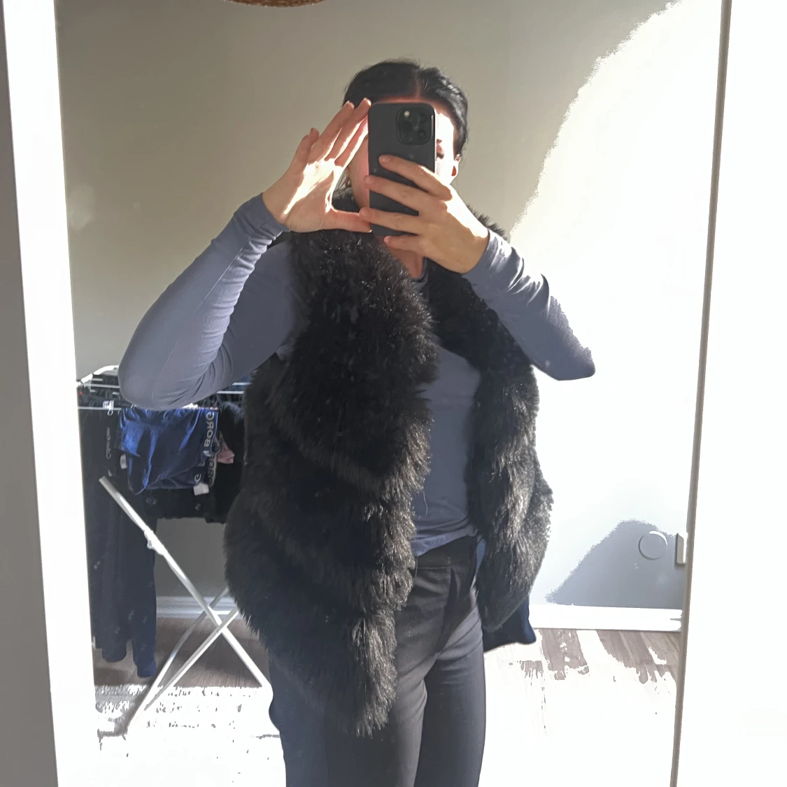 Svart päls väst  - 90