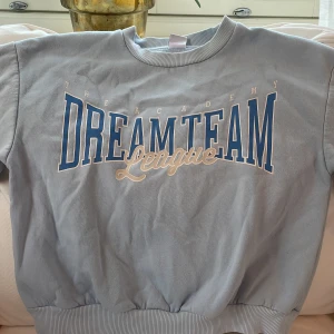 Blå tjock tröja - Blå college tröja.står på tröjan (DREAMTEAM).  