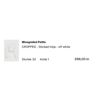Missguided stickad tröja croppad vit Aldrig använd Säljes pga används ej & anser lite för kort på mig nypris 299kr, säljes för 125kr 🩷