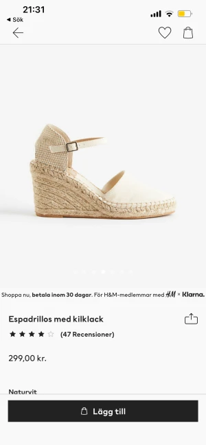 Klackar dam - Helt nya oanvänd klackar från H&M i storlek 39. Nypris 299.Jag står inte för frakten men kan möta upp om man bor i Gävle.
