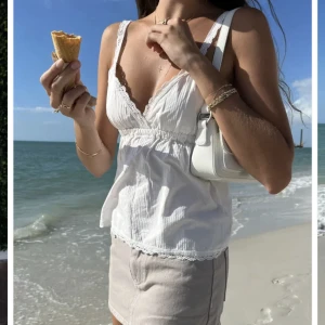 Topp - Sååå söt sommartopp från Brandy Melville, köpte denna sommaren men är tyvärr för liten, jag älskar denna toppen då den går att matcha till mycket! Skriv privat för bilder på den! Köpte för 240kr