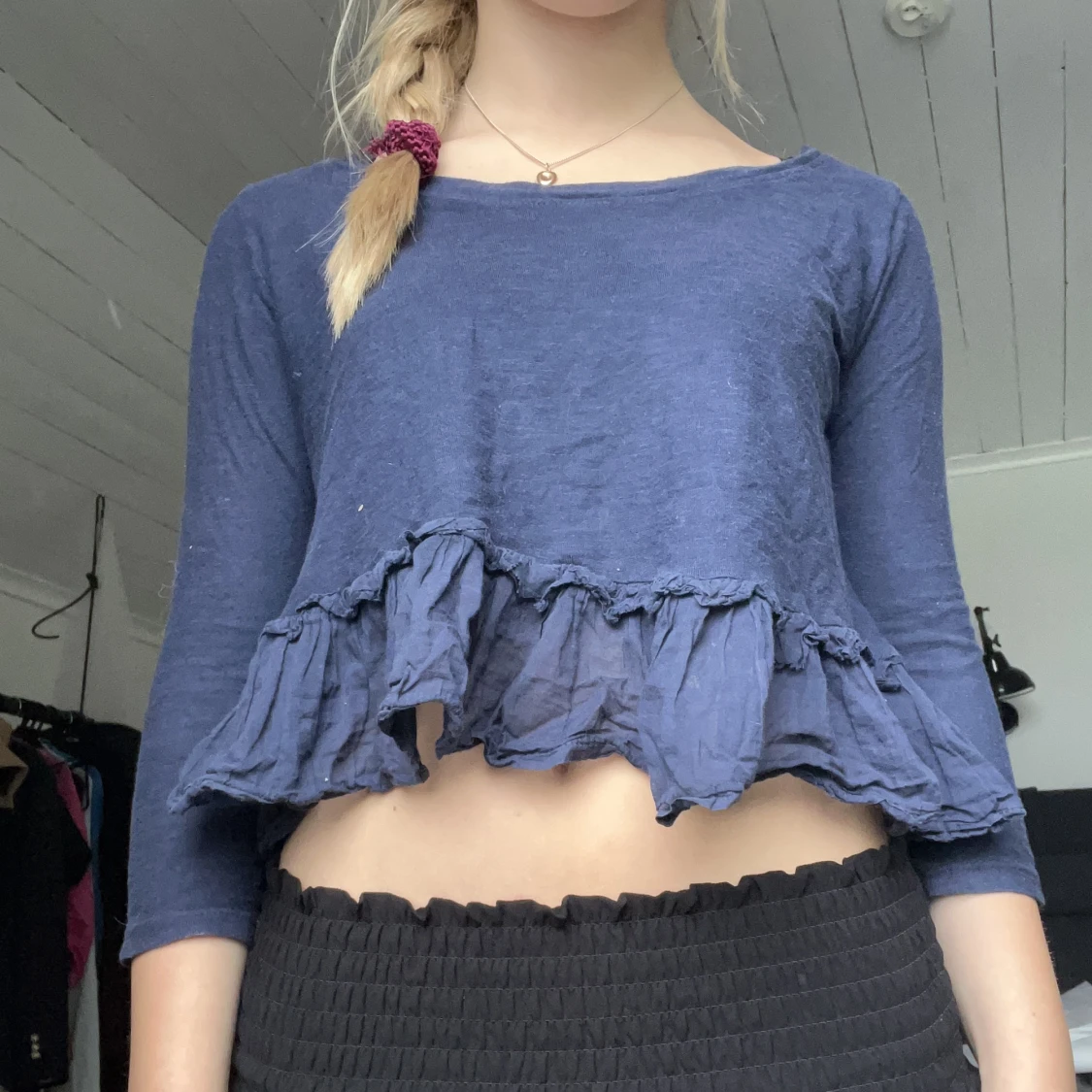 Trekvartsärmad blus