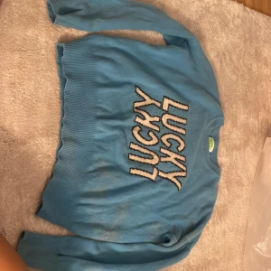 From future tröja  - Jätte snygg blå from future tröja ny pris ca 2300 säljer för 1350 pga lite blekta fläckar annars i bra skick köparen står för frakt 💗