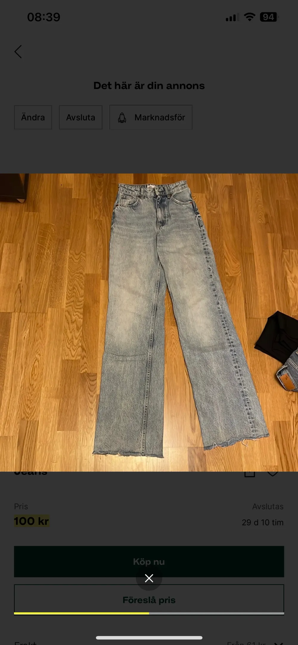 jeans från zara, i storlek 32. har växt ut dessa så kan inte använda dem mer, men dem är i bra skick. 🌸. Jeans & Byxor.