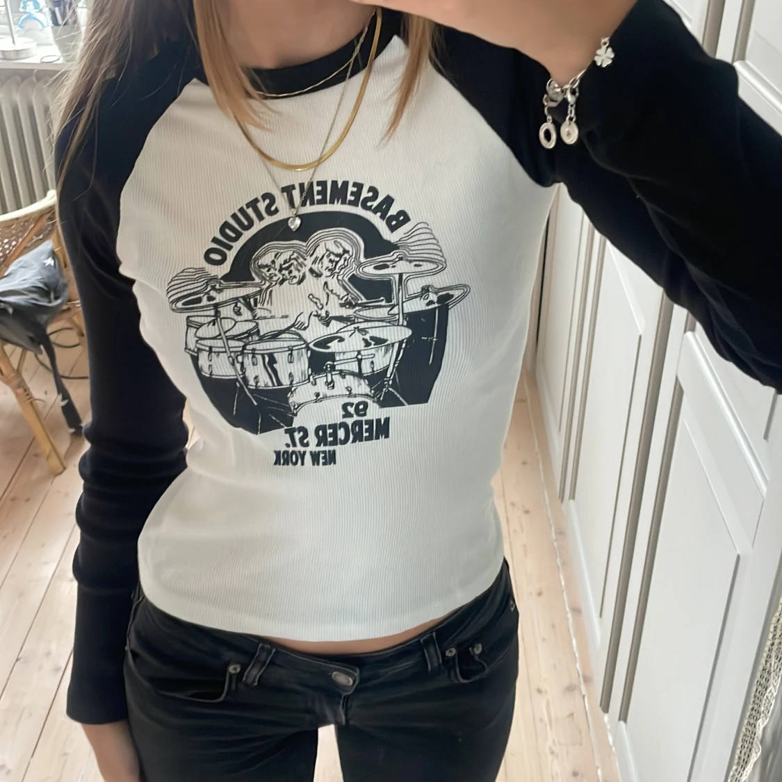 Långärmad baseballtopp