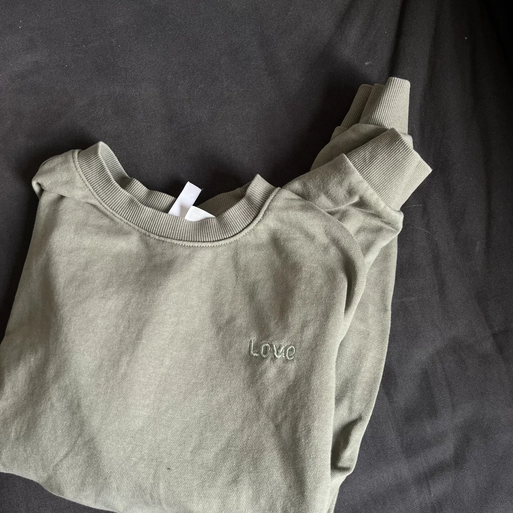 Säljer denna gröna långärmade tröjan, storlek Xs. Köpt på H&M. 💕💕. Tröjor & Koftor.